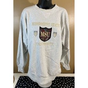 Vintage Made In USA Mississippi St Univ Embroidered Women’s Sweatshirt Size L